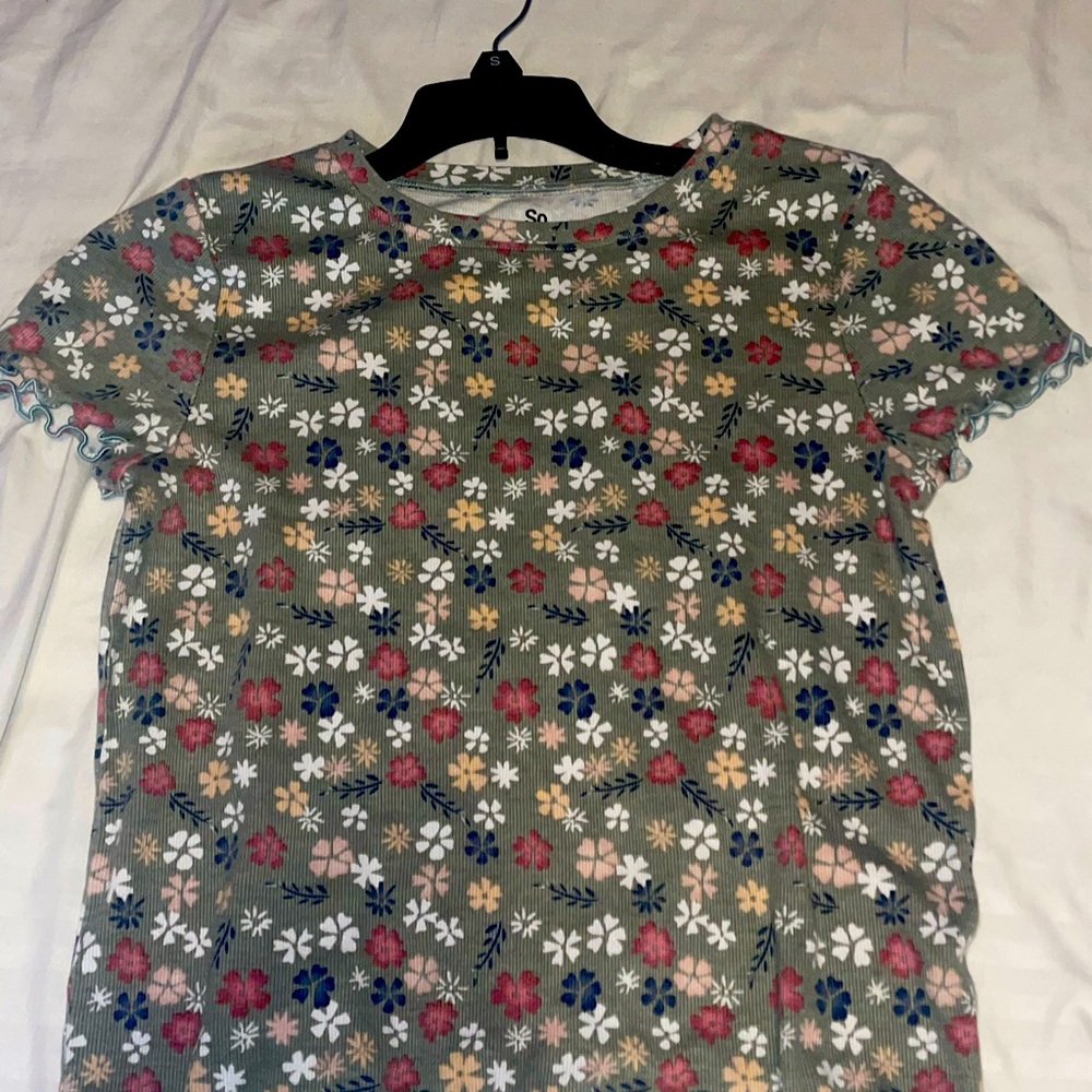 Floral Green Tee